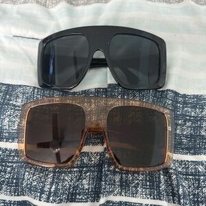 Stylish Black and light Brown shield Sunglasses for women
